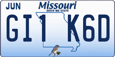 MO license plate GI1K6D