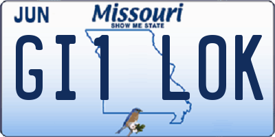 MO license plate GI1L0K