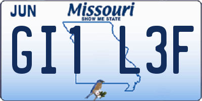 MO license plate GI1L3F
