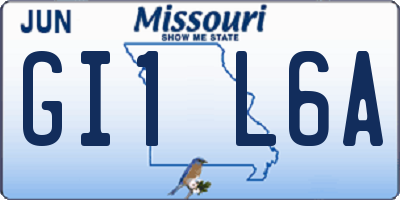 MO license plate GI1L6A