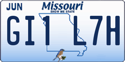 MO license plate GI1L7H