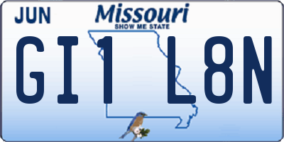 MO license plate GI1L8N