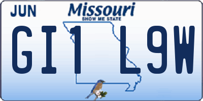 MO license plate GI1L9W