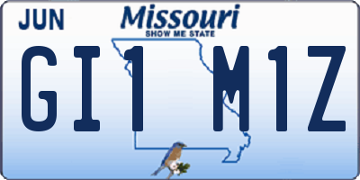 MO license plate GI1M1Z
