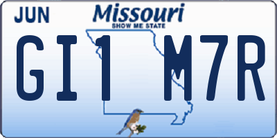 MO license plate GI1M7R