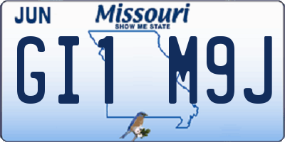 MO license plate GI1M9J