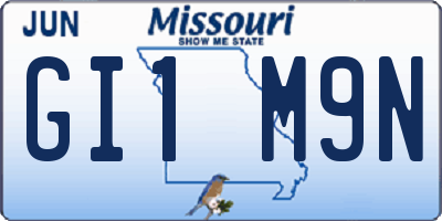 MO license plate GI1M9N