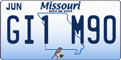 MO license plate GI1M9O
