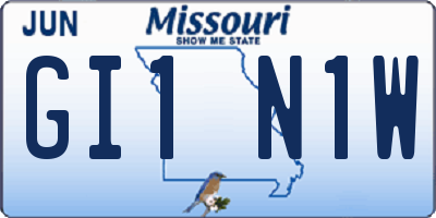 MO license plate GI1N1W