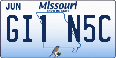 MO license plate GI1N5C
