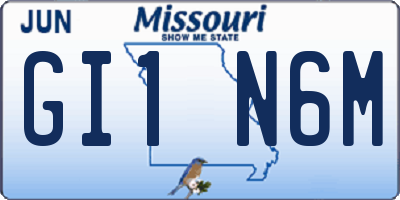 MO license plate GI1N6M