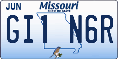 MO license plate GI1N6R