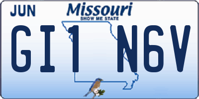 MO license plate GI1N6V