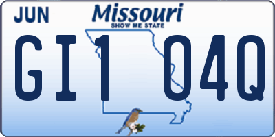 MO license plate GI1O4Q