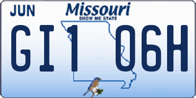 MO license plate GI1O6H