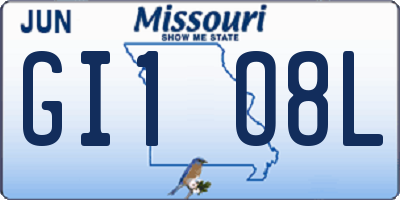 MO license plate GI1O8L