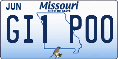 MO license plate GI1P0O