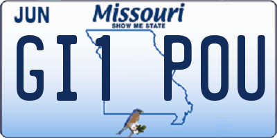 MO license plate GI1P0U