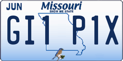 MO license plate GI1P1X