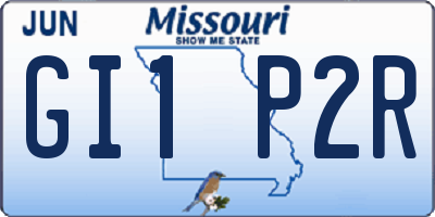 MO license plate GI1P2R