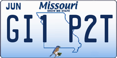 MO license plate GI1P2T