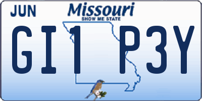 MO license plate GI1P3Y