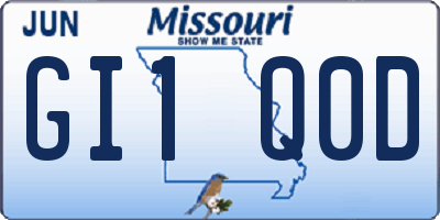 MO license plate GI1Q0D