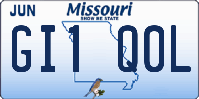 MO license plate GI1Q0L