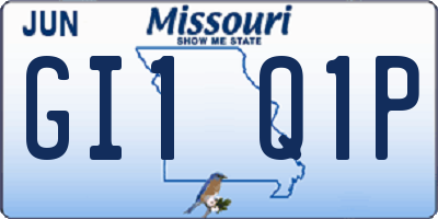 MO license plate GI1Q1P