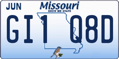 MO license plate GI1Q8D