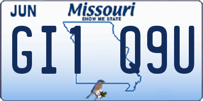 MO license plate GI1Q9U