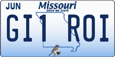 MO license plate GI1R0I