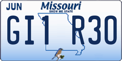 MO license plate GI1R3O