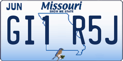 MO license plate GI1R5J
