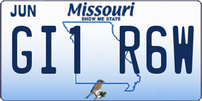 MO license plate GI1R6W