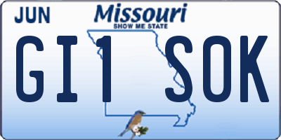 MO license plate GI1S0K