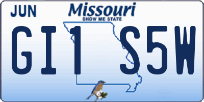 MO license plate GI1S5W