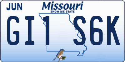 MO license plate GI1S6K