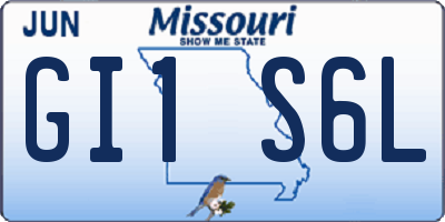 MO license plate GI1S6L