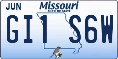 MO license plate GI1S6W