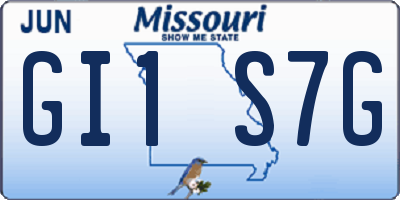 MO license plate GI1S7G