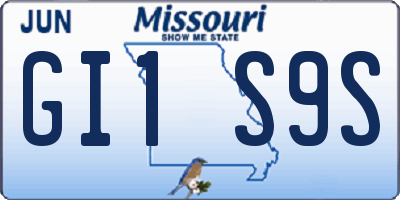 MO license plate GI1S9S