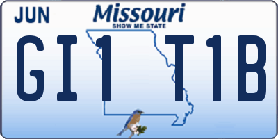 MO license plate GI1T1B