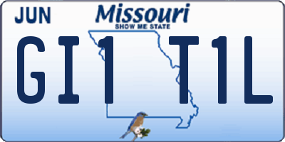 MO license plate GI1T1L