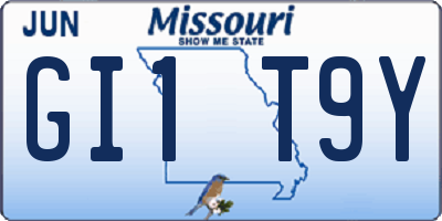 MO license plate GI1T9Y
