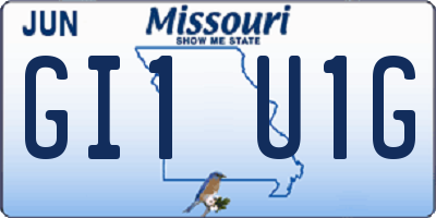 MO license plate GI1U1G