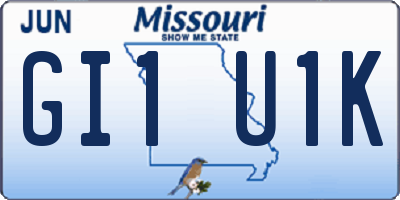 MO license plate GI1U1K