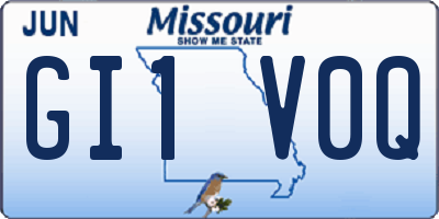 MO license plate GI1V0Q