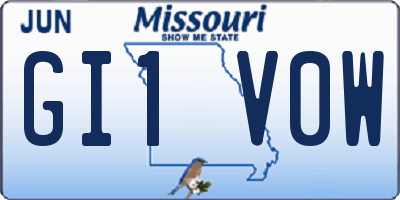 MO license plate GI1V0W
