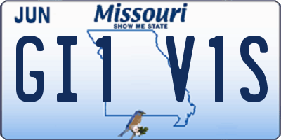 MO license plate GI1V1S